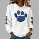 Nittany Lions Football Print Waffle Fabric Hoodie