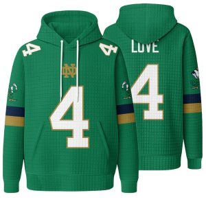 Notre Dame Football Love 4 Waffle Hoodie