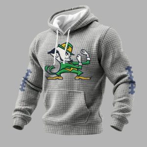 Notre Dame Football Print Waffle Fabric Hoodie 1