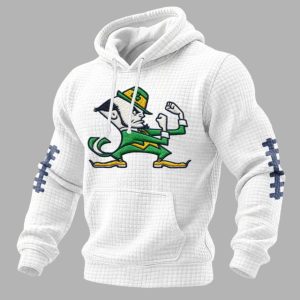 Notre Dame Football Print Waffle Fabric Hoodie 2