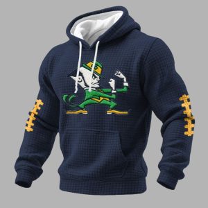 Notre Dame Football Print Waffle Fabric Hoodie 3