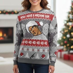 Now I Have a Machine Gun Die Hard Ugly Christmas Sweater 1 Now I Have a Machine Gun Die Hard Ugly Christmas Sweater