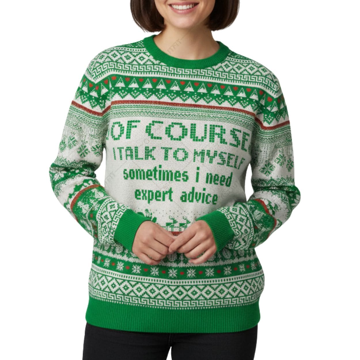 Of Course I Talk to Myself Ugly Christmas Sweater Of Course I Talk to Myself Ugly Christmas Sweater