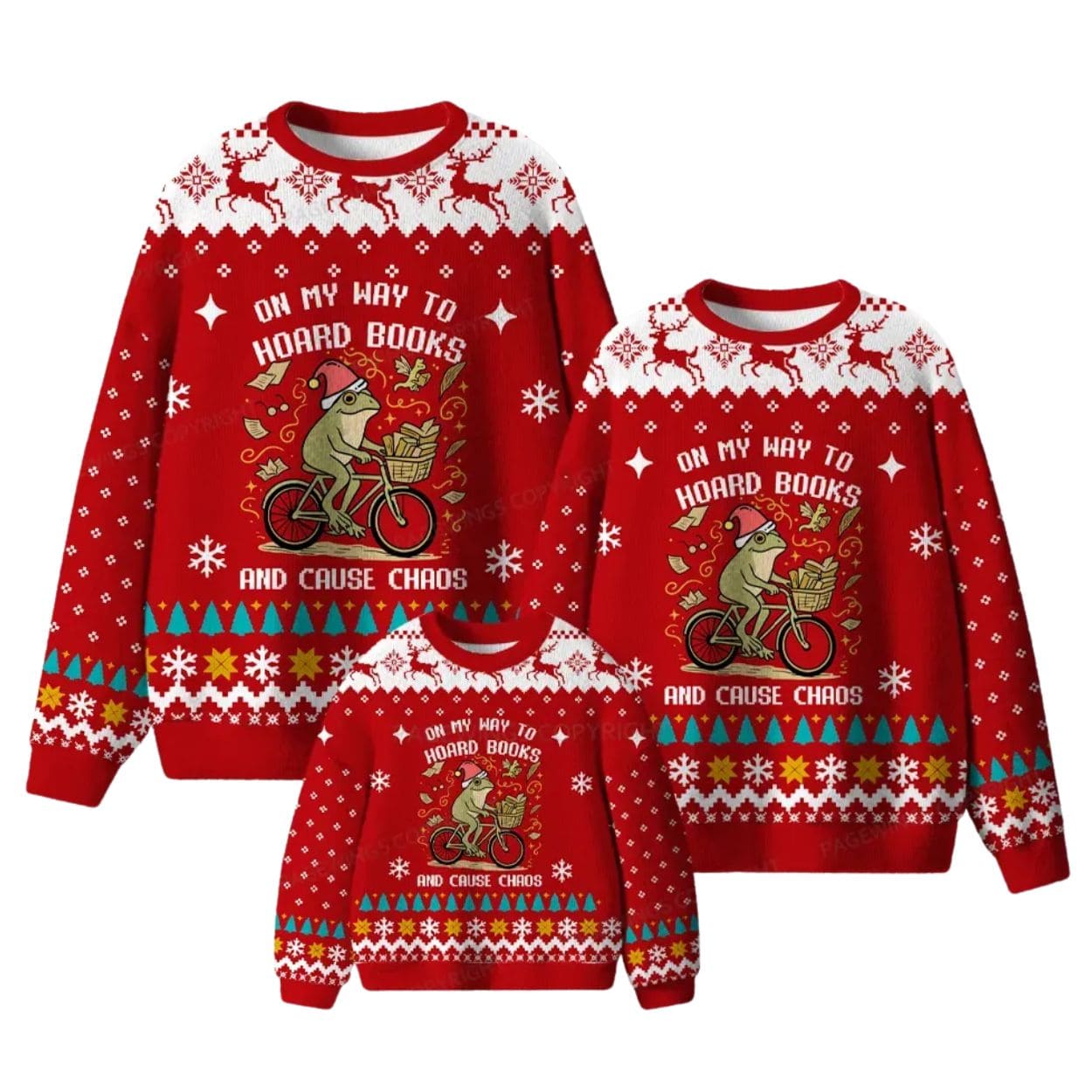 On My Way To Hoard Books And Cause Chaos Ugly Christmas Sweater On My Way To Hoard Books And Cause Chaos Ugly Christmas Sweater