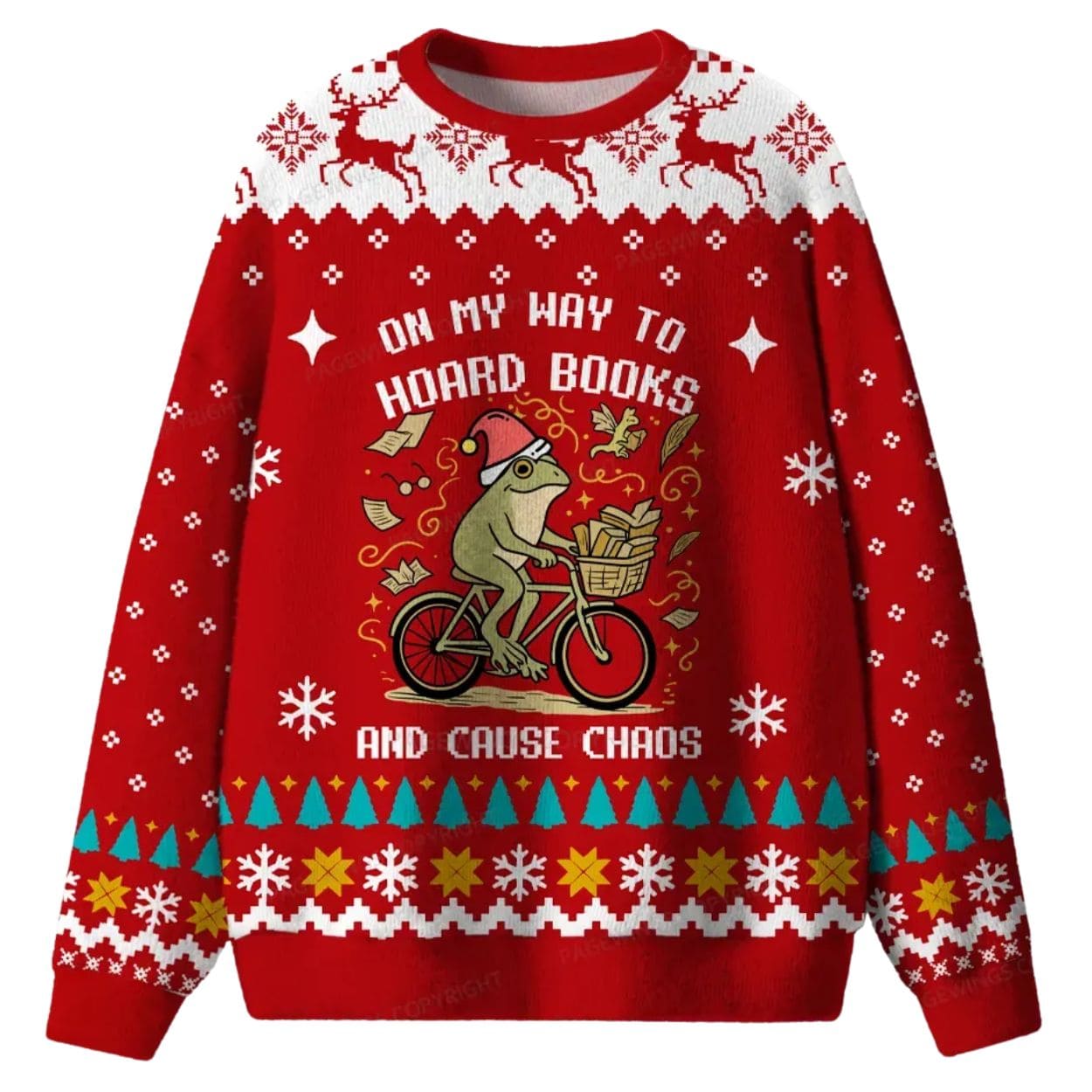 On My Way To Hoard Books And Cause Chaos Ugly Christmas Sweater On My Way To Hoard Books And Cause Chaos Ugly Christmas Sweater