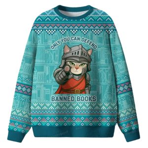 Only You Can Defend Banned Books Unisex Ugly Christmas Sweater