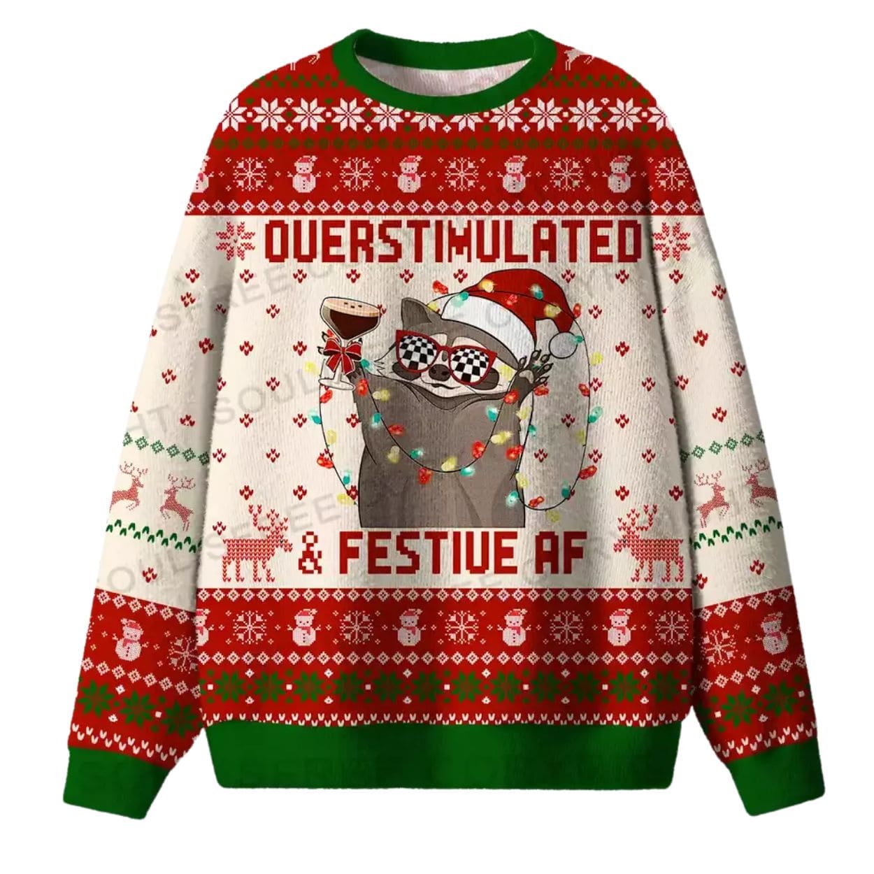 Overstimulated Festive AF Ugly Christmas Sweater Overstimulated Festive AF Ugly Christmas Sweater