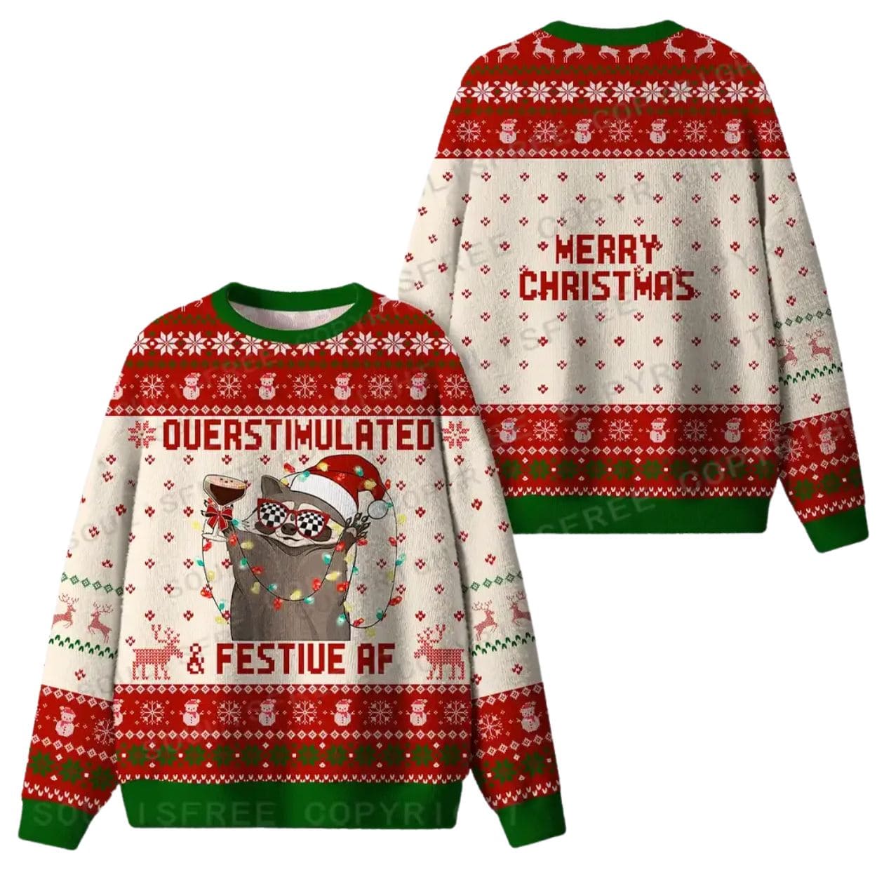 Overstimulated Festive AF Ugly Christmas Sweater Overstimulated Festive AF Ugly Christmas Sweater