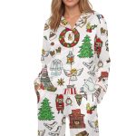 Paris Christmas Satin Pajama Set