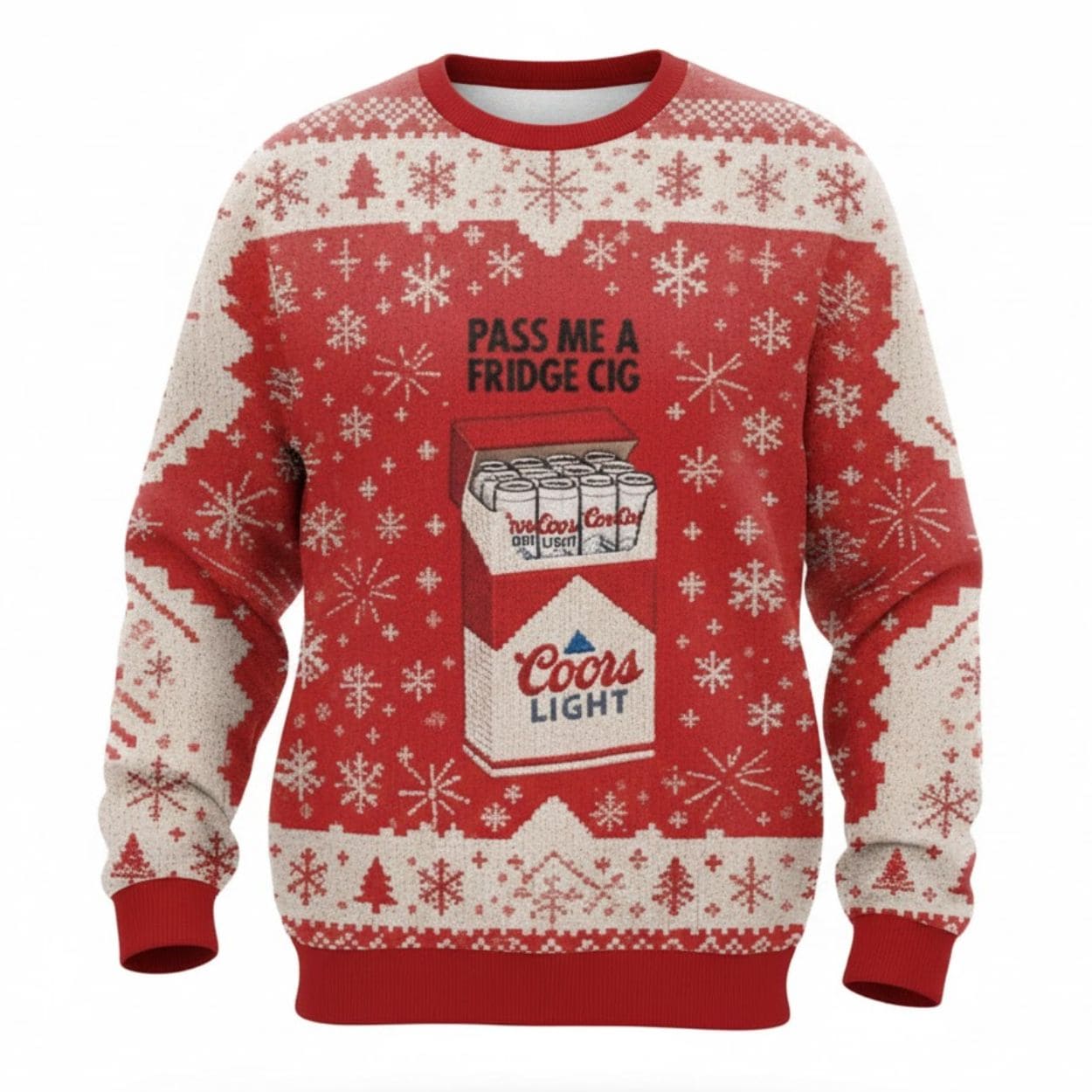 Pass Me A Fridge Cig Coors Light Ugly Christmas Sweater 2 Pass Me A Fridge Cig Coors Light Ugly Christmas Sweater 2