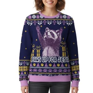 Paws Up For Jesus Ugly Christmas Sweater 2