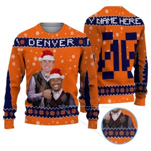 Personalized Bo Nix Courtland Sutton Broncos Ugly Sweater