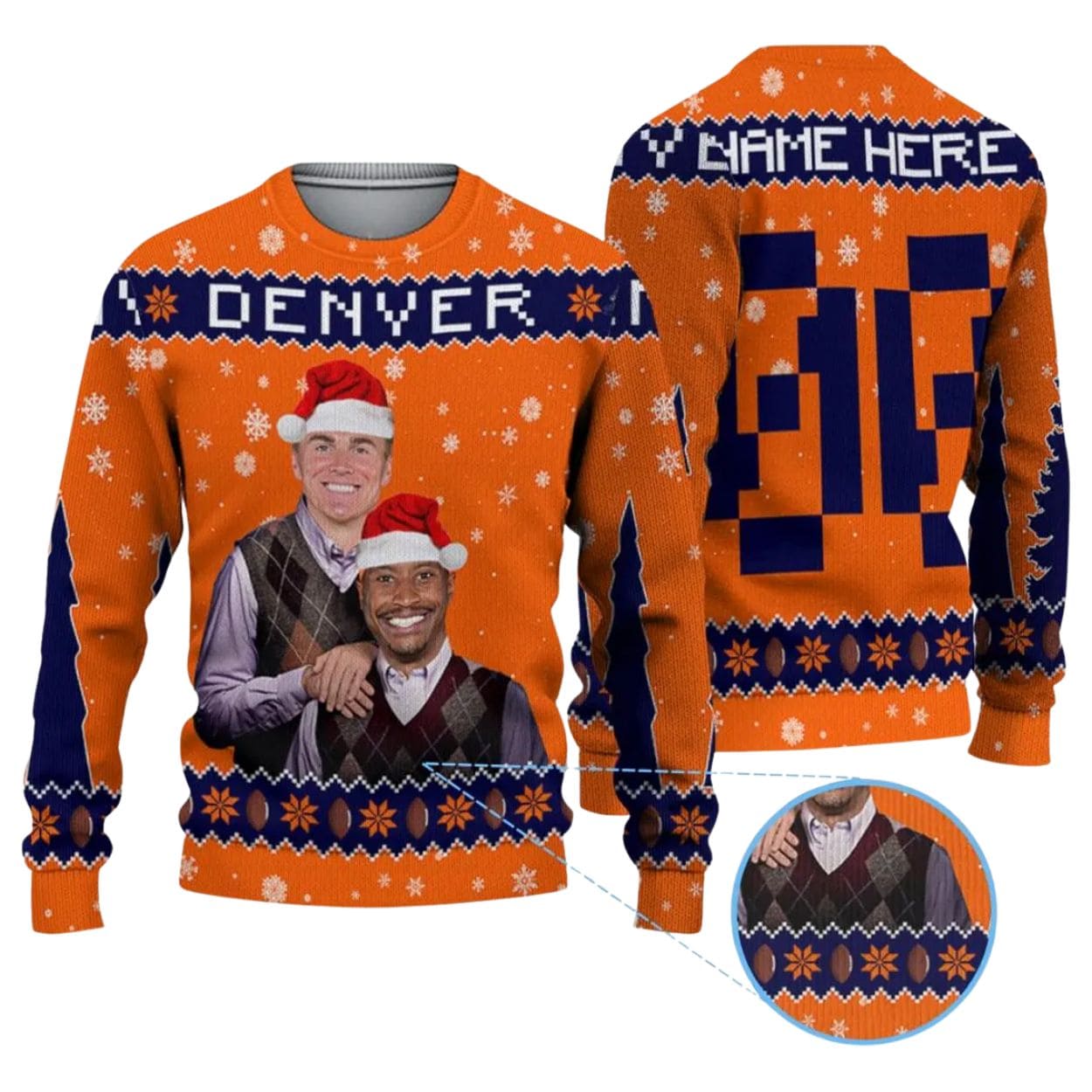 Personalized Bo Nix Courtland Sutton Broncos Ugly Sweater Personalized Bo Nix Courtland Sutton Broncos Ugly Sweater