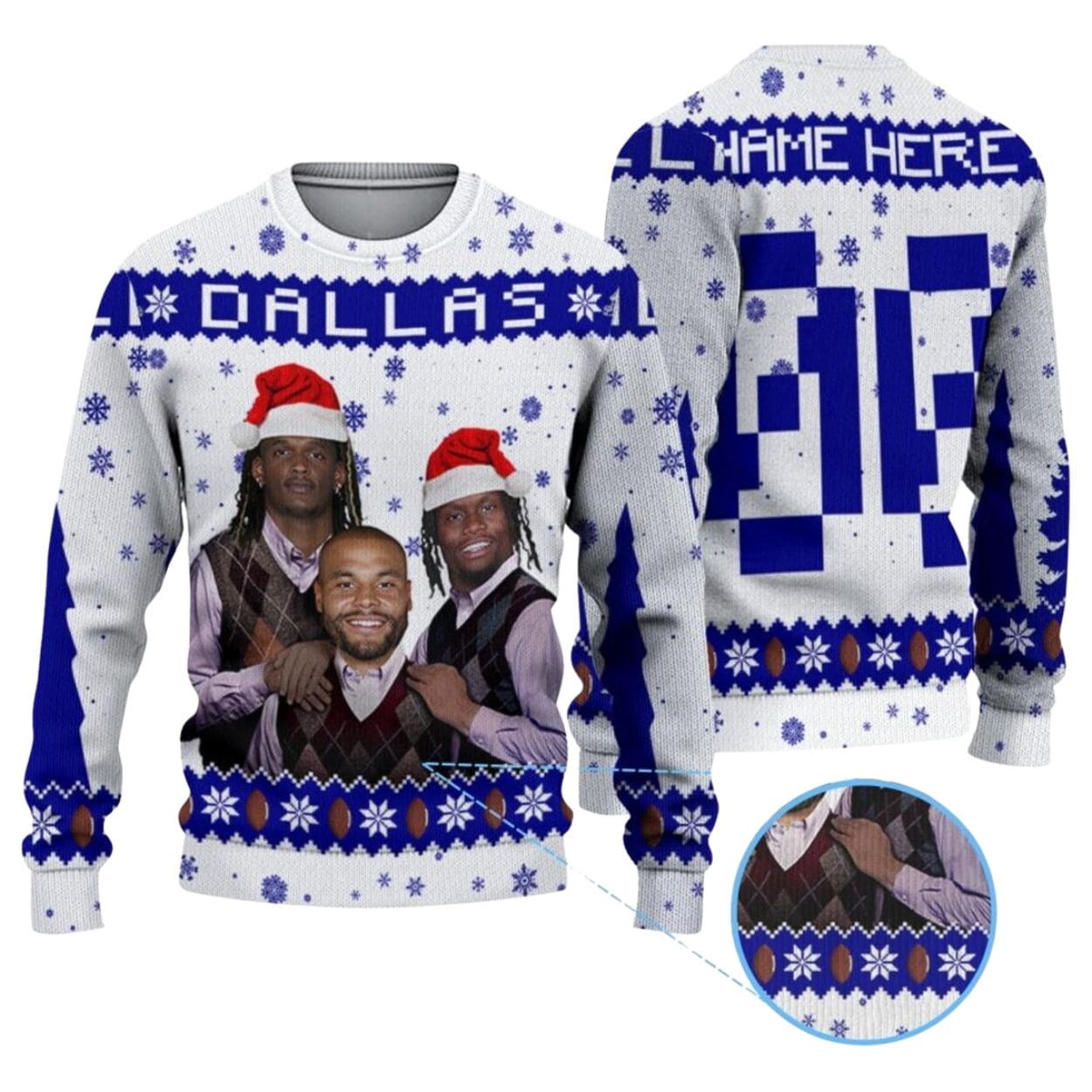 Personalized CeeDee Lamb Dak Prescott George Pickens Dallas Ugly Sweater 1 Personalized CeeDee Lamb Dak Prescott George Pickens Dallas Ugly Sweater 1