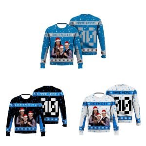 Personalized Jahmyr Gibbs Jared Goff Amon Ra St Brown Detroit Ugly Sweater 2