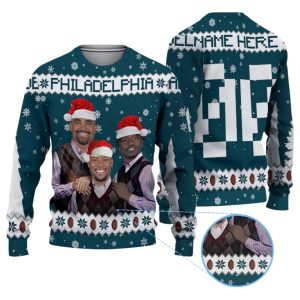 Personalized Jalen Hurts Saquon Barkley AJ Brown Philadelphia Ugly Sweater 1