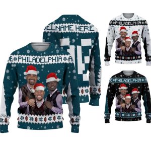 Personalized Jalen Hurts Saquon Barkley AJ Brown Philadelphia Ugly Sweater