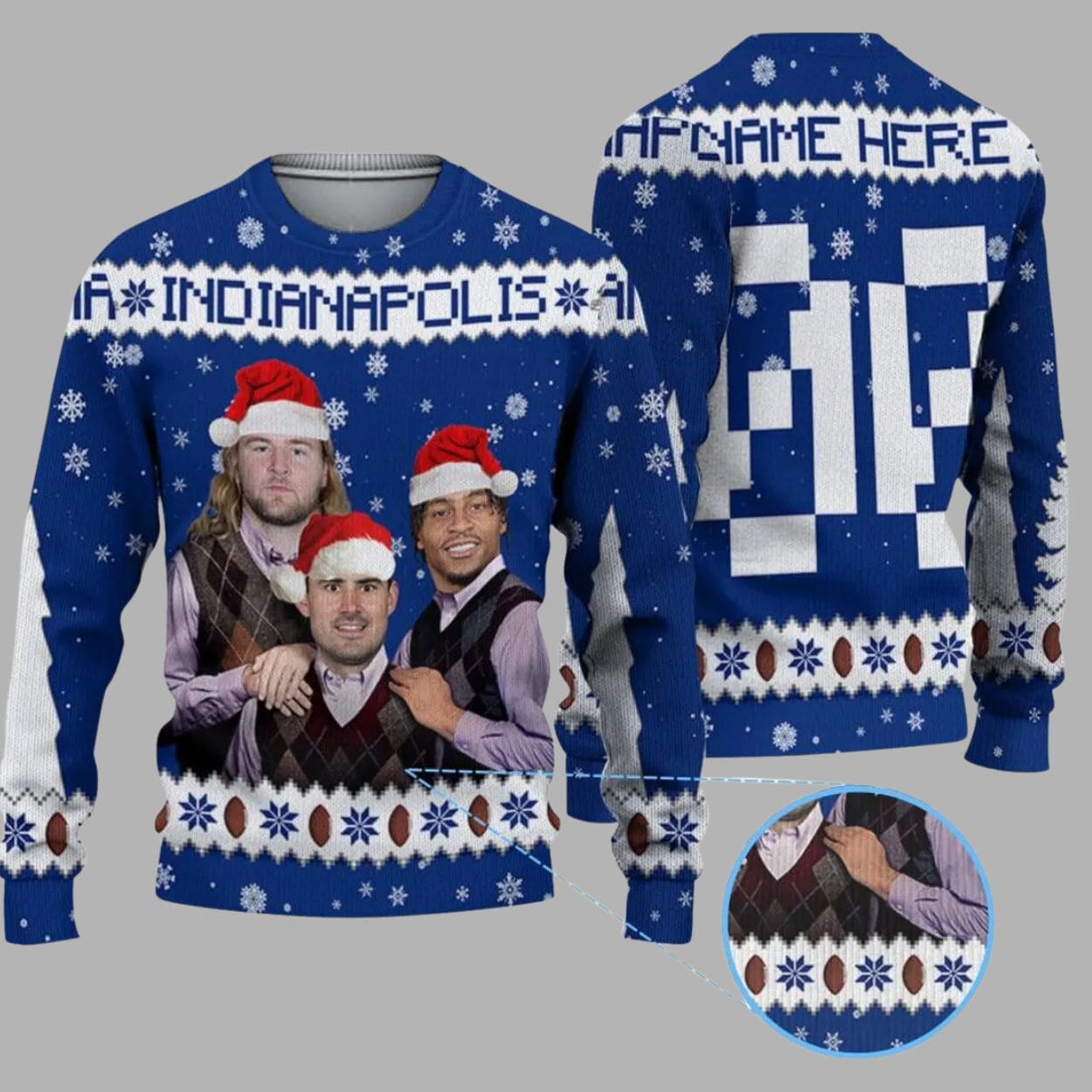 Personalized Jonathan Taylor Daniel Jones Tyler Warren Indianapolis Ugly Sweater Personalized Jonathan Taylor Daniel Jones Tyler Warren Indianapolis Ugly Sweater