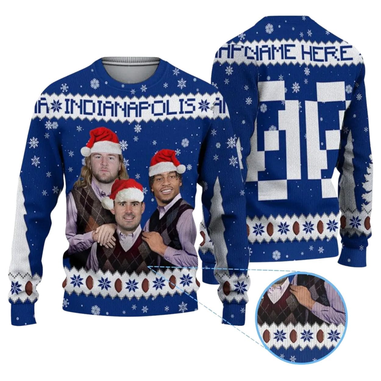 Personalized Jonathan Taylor Daniel Jones Tyler Warren Indianapolis Ugly Sweater Personalized Jonathan Taylor Daniel Jones Tyler Warren Indianapolis Ugly Sweater