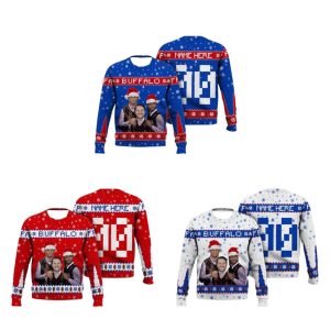 Personalized Josh Allen James Cook Keon Coleman Ugly Sweater 2
