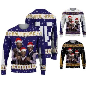 Personalized Lamar Jackson Derrick Henry Zay Flowers Baltimore Ugly Sweater