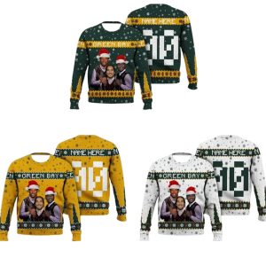 Personalized Matthew Golden Jordan Love Micah Parsons Ugly Sweater 2 Personalized Matthew Golden Jordan Love Micah Parsons Ugly Sweater 2