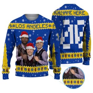 Personalized Matthew Stafford Davante Adams Puka Nacua Christmas Ugly Sweater 1