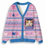 Pink Benadryl Meme Cat Ugly Cardigan Sweater