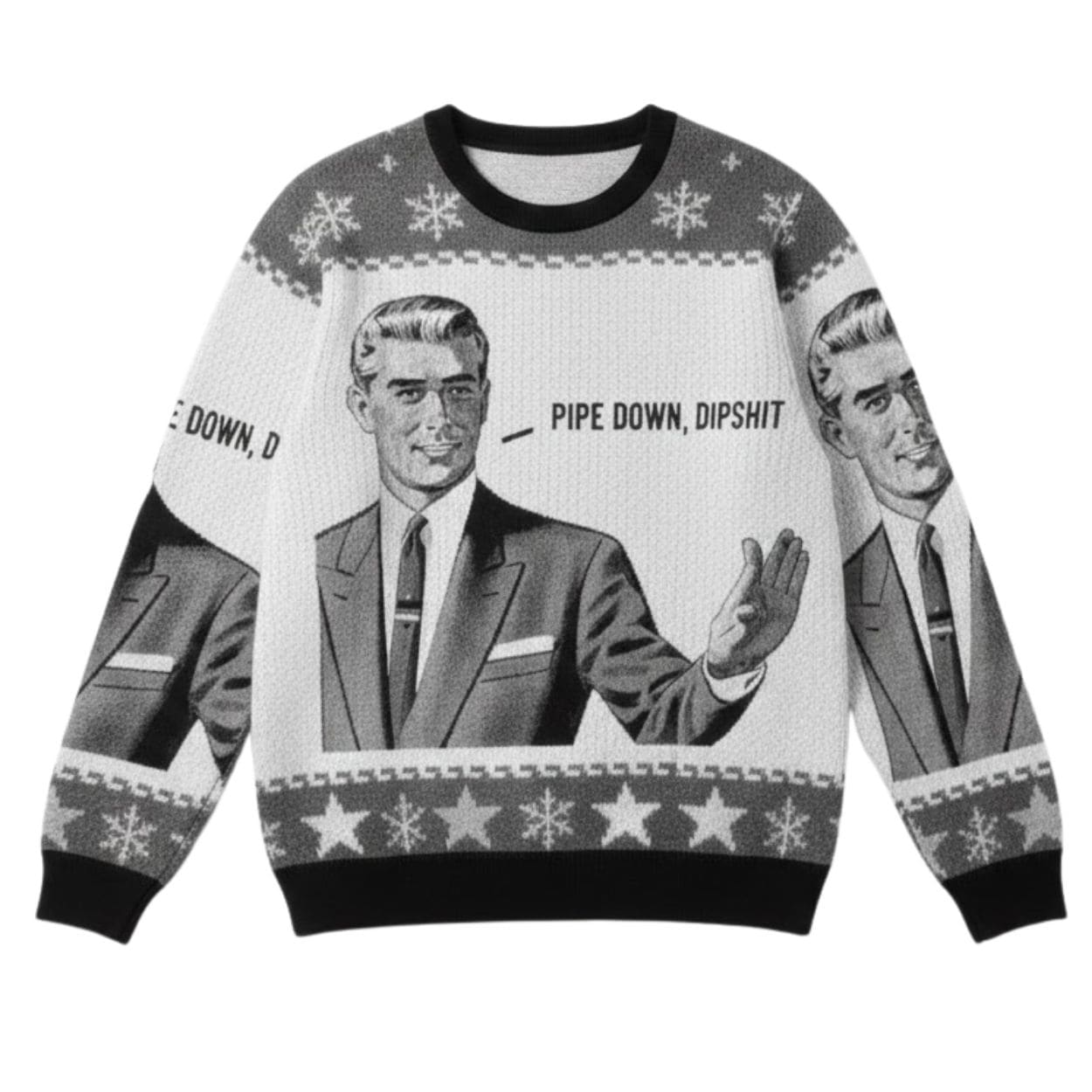 Pipe Down Dipshit Christmas Ugly Sweater 1 Pipe Down Dipshit Christmas Ugly Sweater 1