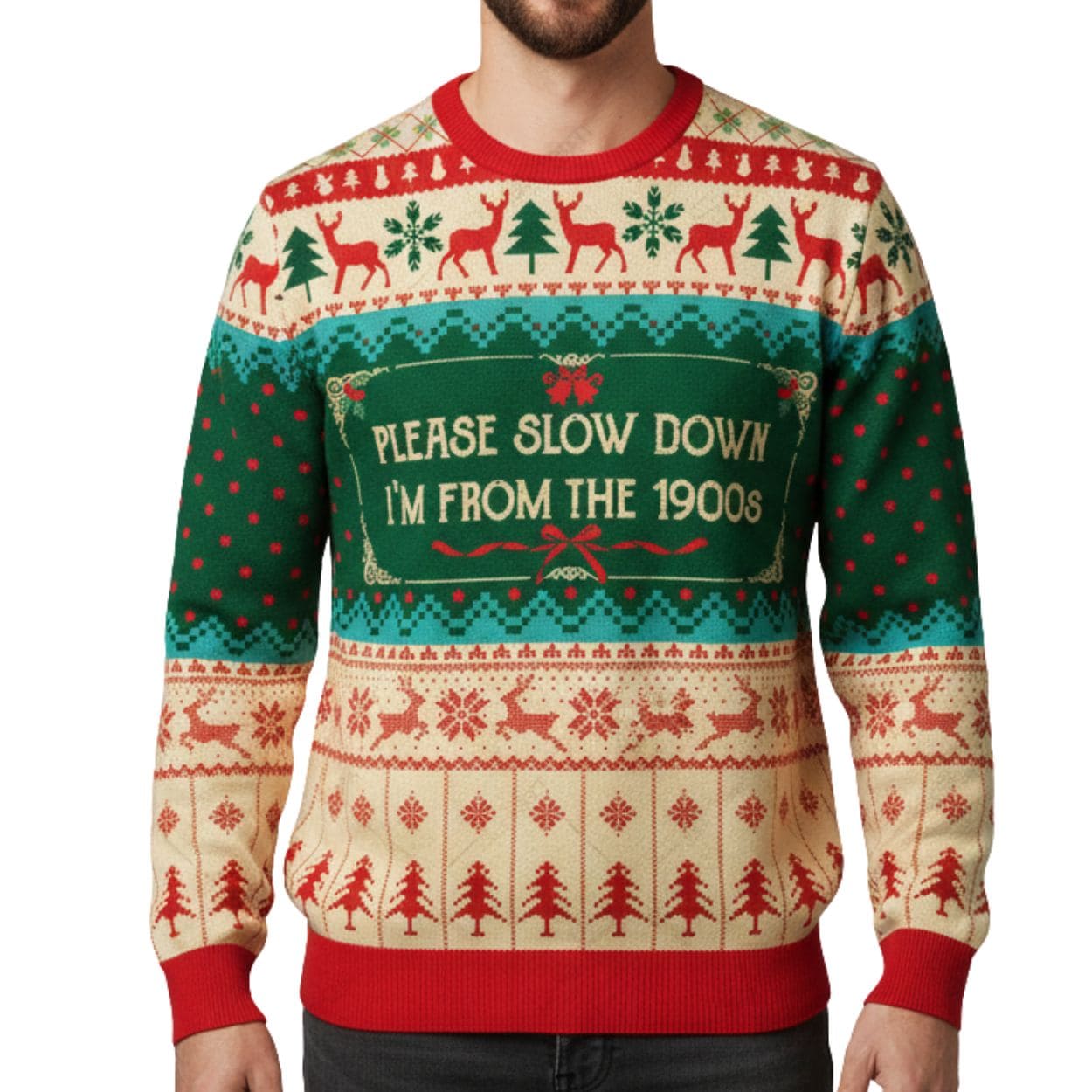 Please Slow Down I'm From The 1900s Ugly Christmas Sweater Please Slow Down I'm From The 1900s Ugly Christmas Sweater