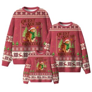 Quest Squad Broccoli Ugly Christmas Sweater
