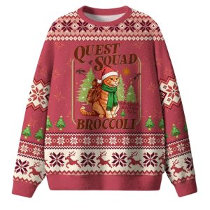 Quest Squad Broccoli Ugly Christmas Sweater