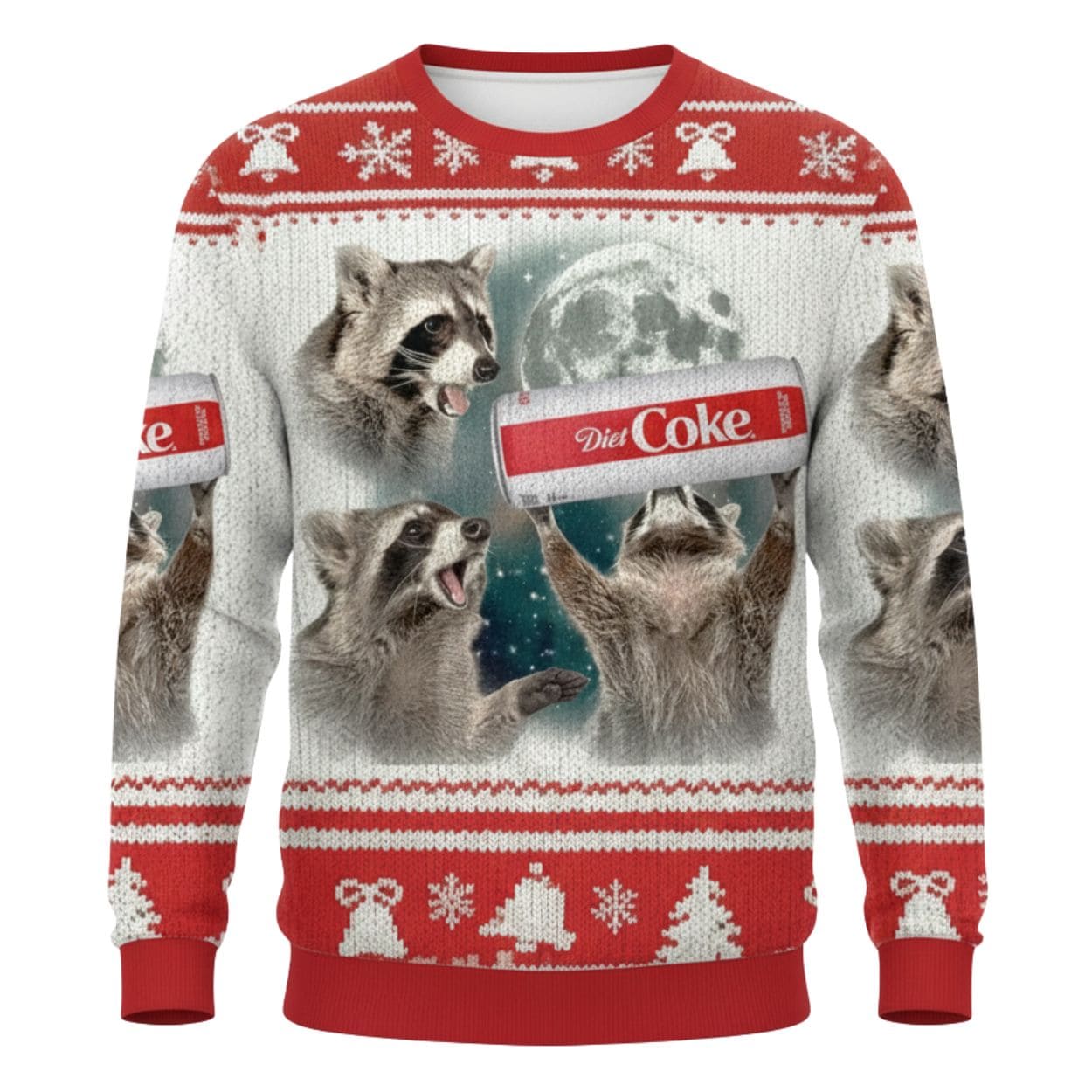 Raccoons With Diet Coke Christmas Ugly Sweater 2 Raccoons With Diet Coke Christmas Ugly Sweater 2