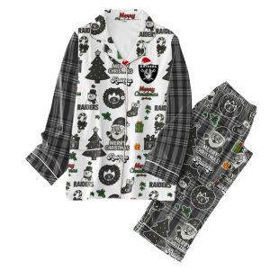 Raiders Football Christmas Pajamas Set