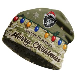 Raiders Salute To Service Christmas Beanie Hat 1