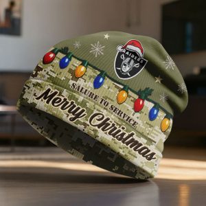 Raiders Salute To Service Christmas Beanie Hat