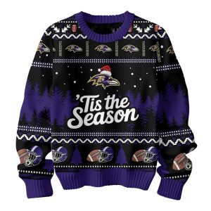 Ravens Tis The Season Christmas Ugly Sweater 1 Ravens Tis The Season Christmas Ugly Sweater 1