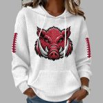 Razorbacks Football Print Waffle Fabric Hoodie