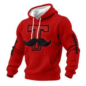 Red Raiders Football Print Waffle Fabric Hoodie 2