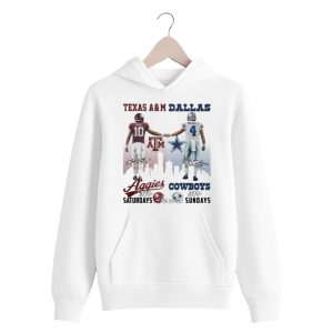 Reed Prescott Aggies On Saturday Cowboys On Sundays Shirt 2 white 4