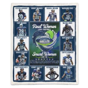 Reel Women Love Football Smart Women Love The Seahawks Blanket 2