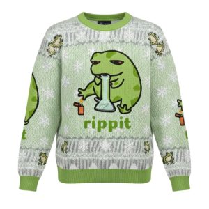 Rippit Frog Bong Christmas Ugly Sweater