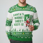 Santa's Budget Sheet Ugly Christmas Sweater