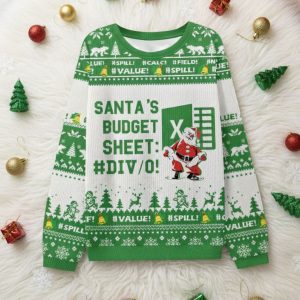 Santa's Budget Sheet Ugly Christmas Sweater