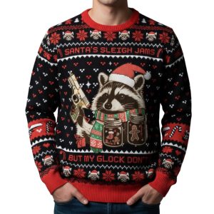 Santa’s Sleigh Jams But My Glock Don’t Ugly Christmas Sweater