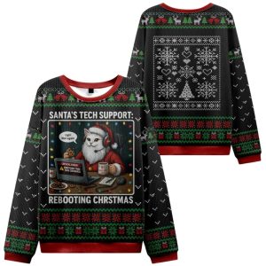 Santa’s Tech Support Cats Rebooting Christmas Christmas Ugly Sweater