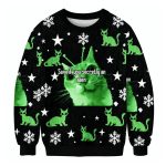 Save If You Secretly An Alien Cat Meme Christmas Ugly Sweater