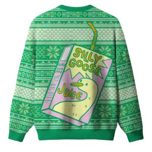 Silly Goose Juice Party Green Christmas Ugly Sweater