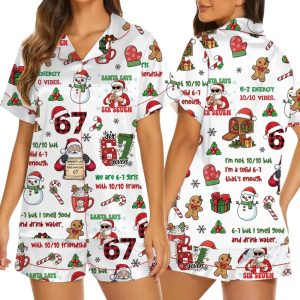 Six Seven Santa Meme Pajama Set