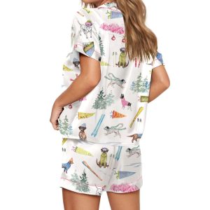 Ski Dogs Silky Satin Pajama Set 2